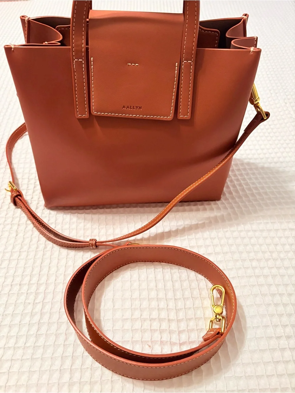 New AALLYN  Stella Mini Leather Satchel with crossbody and shoulder straps